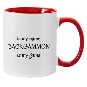 Custom made, personalized Backgammon mug, game night gift, backgammon game, backgammon present, family games, coffee mug, gift for host