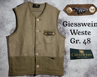 Giesswein Weste Gr. 48 Vintage Trachtenmode Wiesn