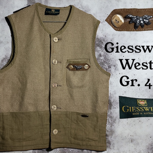 Giesswein Weste Gr. 48 Vintage Trachtenmode Wiesn