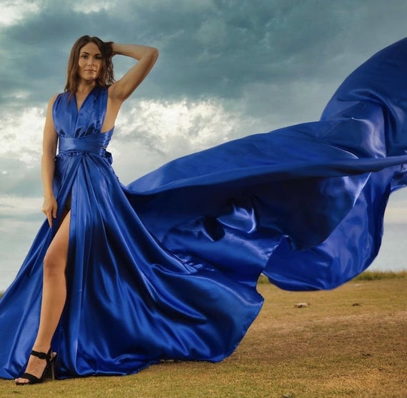 Zahara Satin Gown - Midnight