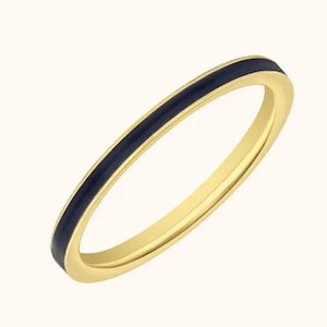 Anello a fascia smaltata larga 2 mm, anello a fascia in ceramica, anello a fascia impilabile, anello a fascia in argento sterling bianco e nero rosa smaltato, anello impilabile, regalo per lei