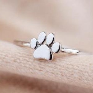 925 Sterling Silber Pfotenring ~ Haustier Eltern Geschenk ~ Pet Memorial Schmuck ~ Geschenk für Hundeliebhaber ~ Haustier Erinnerung Ring ~ Pet Loss Ring