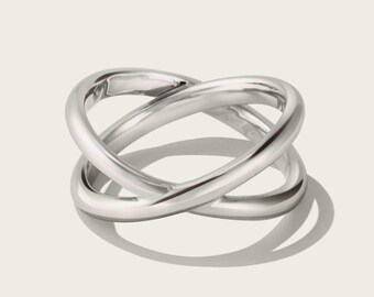 Solid Silver X Ring ~ 925 Sterling Silver Criss Cross Ring~ X Ring~ Stackable Rings~ Criss Cross Ring~ Valentine's Day Gift~ Gift For Her