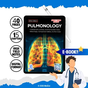 Pulmologie-Lernmaterial, Prüfungsvorbereitung, Zusammenfassung (PDF), 40 Seiten, Asthma, COPD, Lungenembolie, Digitaler Download 2026