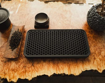 Handcrafted Textured Portable Tea Tray Gongfucha