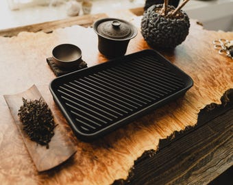 Handcrafted Textured Portable Tea Tray Gongfucha