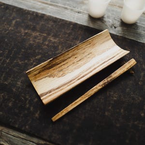 Handmade Spalted White Oak Wood Tea Scoop + Pick Set
