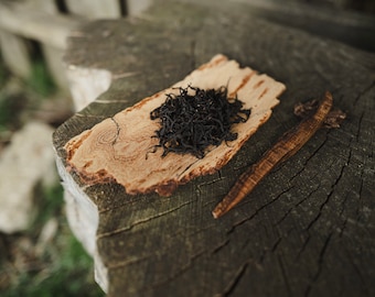 Handmade White Oak Bark Scoop with Pick set