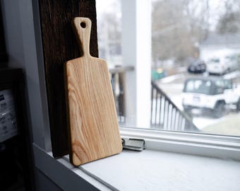 Handmade Cheese Board White Oak Organic Food Safe Finish with Handle