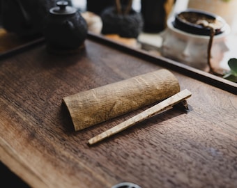 Handmade Textured Myrtle Burl Tea Scoop + Pick set