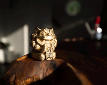 Good Fortune Lion Tea Pet (Guld, Svart, Blå, Glitter) Gongfucha