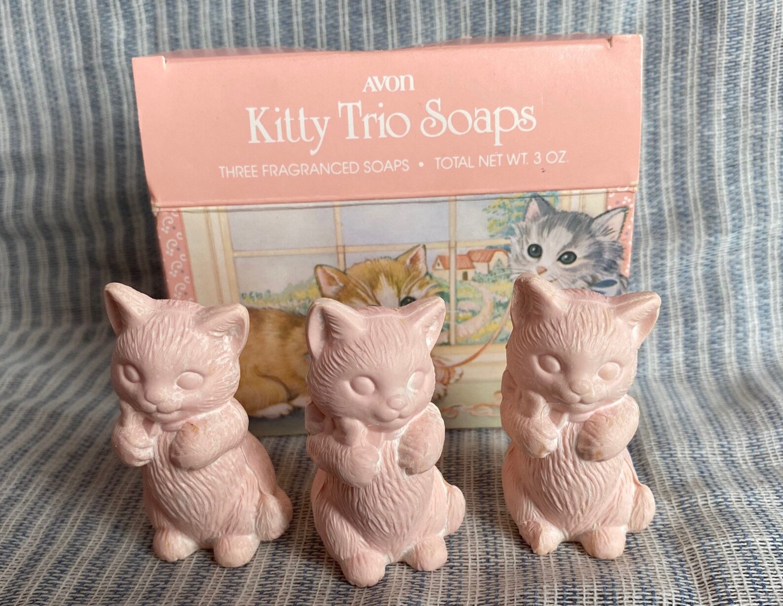 Kitty Trio Soap Vintage Avon // 3 small cat shaped soaps // Etsy