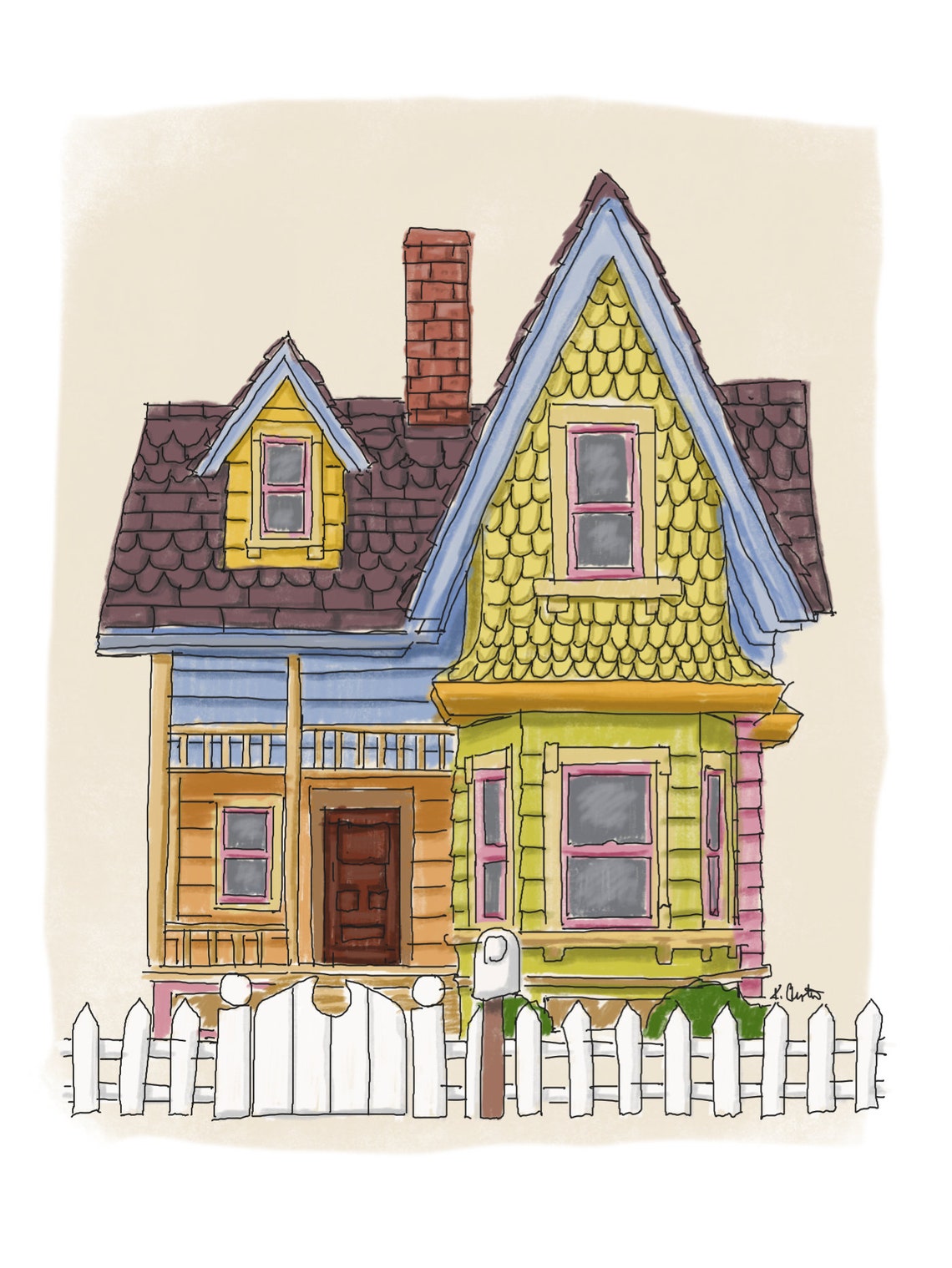 La casa de arriba inspirado dibujo