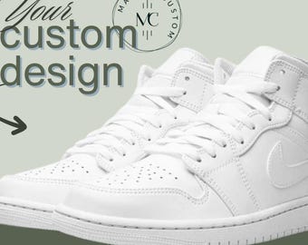 Custom Nike Air Jordan 1 Mid – Hand-Painted Sneakers Made to Order | Personalized Design