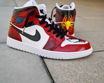 Nike Jordan 1 Mid Spiderman Miles Morales Personalisierter Sneaker