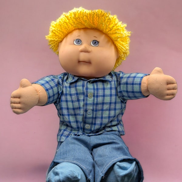 Vintage 2004 Cabbage Patch Kid Boy Doll by Play Along, Blonde Hair