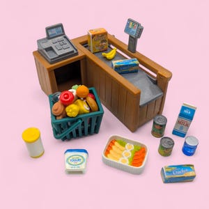 Sylvanian Families Furniture - Till, Groceries and Shopping Basket