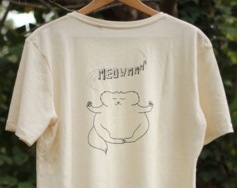 Meowmmmm Handprinted T-Shirt auf 100% Bio-Baumwolle