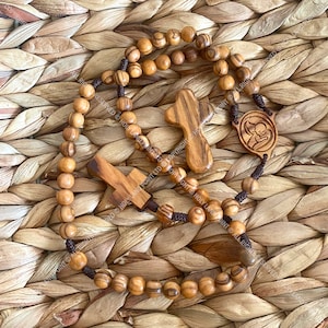 Virgin Mary Catholic rosary, Olive wood rosary, Prayer beads rosary, Natural wood rosary, Bethlehem rosary, Holy Land rosary