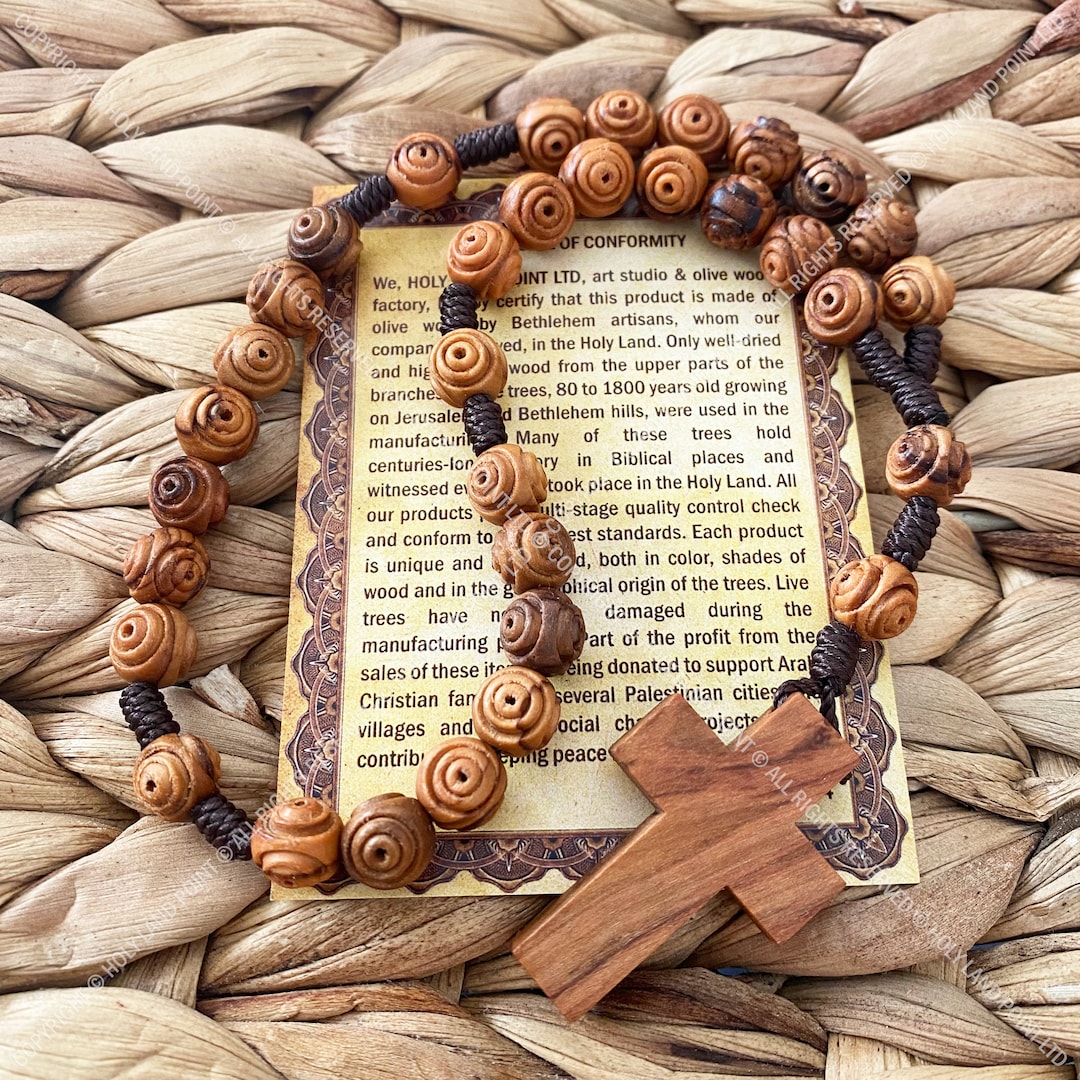Anglican Rosary, Anglican Prayer Beads, Natural Olive Wood Prayer Beads, Natural Wood Rosary