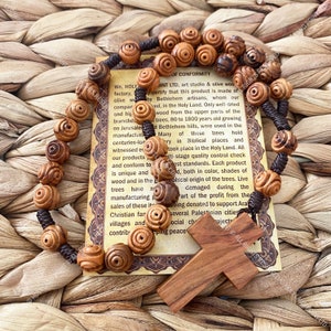 Handmade Olive Wood Anglican Rosary Prayer Beads - Holy Land