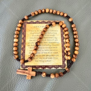 Handmade Olive Wood Rosary: Holy Land Prayer Beads