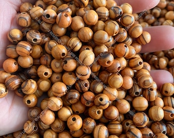 8mm Olive Wood Beads: 500 Natural Round Loose Beads