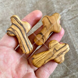 Pocket cross, Comfort cross, Holding cross, Olive wood cross, Prayer cross, Natural wood cross, Holy Land cross