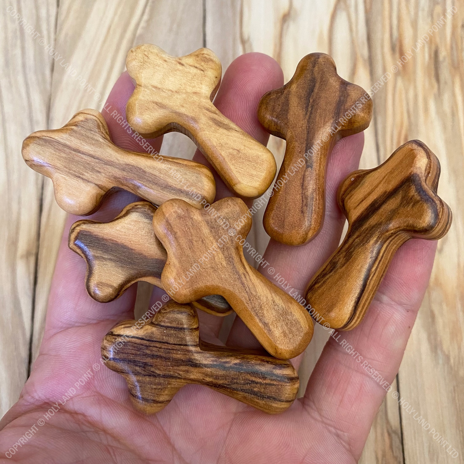 Small olive wood crosses Pocket crosses Comfort crosses Etsy