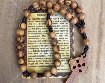 Olive Wood Anglican Rosary: Holy Land Prayer Beads