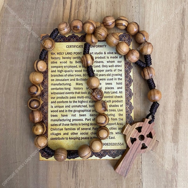 Anglican rosary, Prayer beads, Olive wood rosary, Holy Land rosary