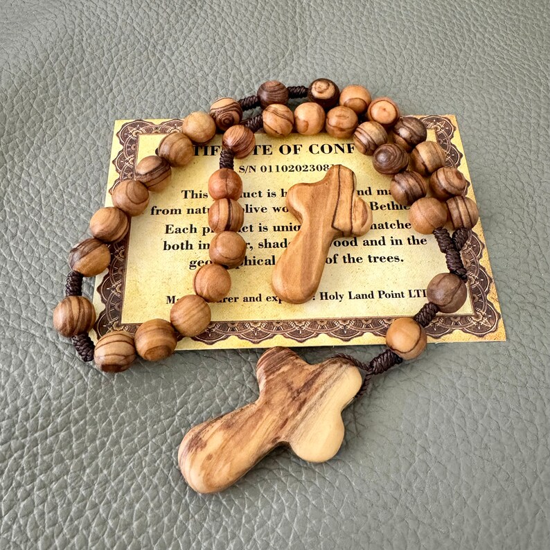 Anglican Prayer Beads, Olive Wood Prayer Beads, Olive Wood Rosary, Short Olive Wood Prayer Beads