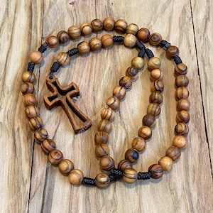 Handmade Olive Wood Rosary: Catholic Prayer Beads, Bethlehem