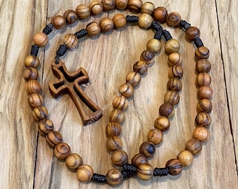 Handmade Olive Wood Rosary: Catholic Prayer Beads, Bethlehem