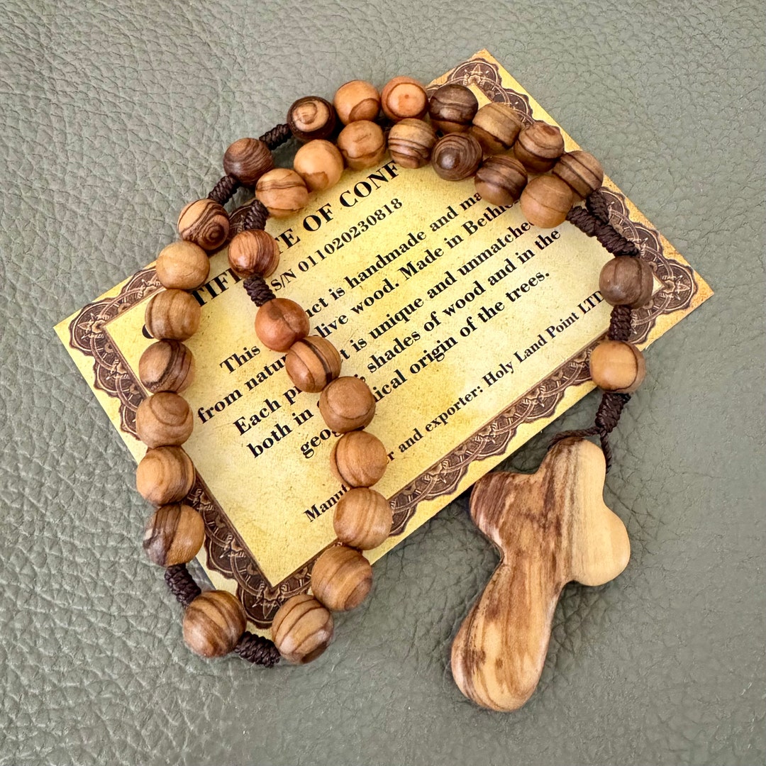 Anglican Prayer Beads, Olive Wood Prayer Beads, Olive Wood Rosary, Short Olive Wood Prayer Beads