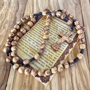 Catholic rosary, Prayer beads, Olive wood rosary Five decades, Holy Land rosary, Bethlehem rosary
