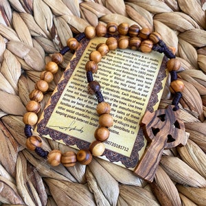 Anglican prayer beads, Anglican rosary, Pocket rosary, Comfort rosary, Olive wood rosary, Holy Land prayer beads