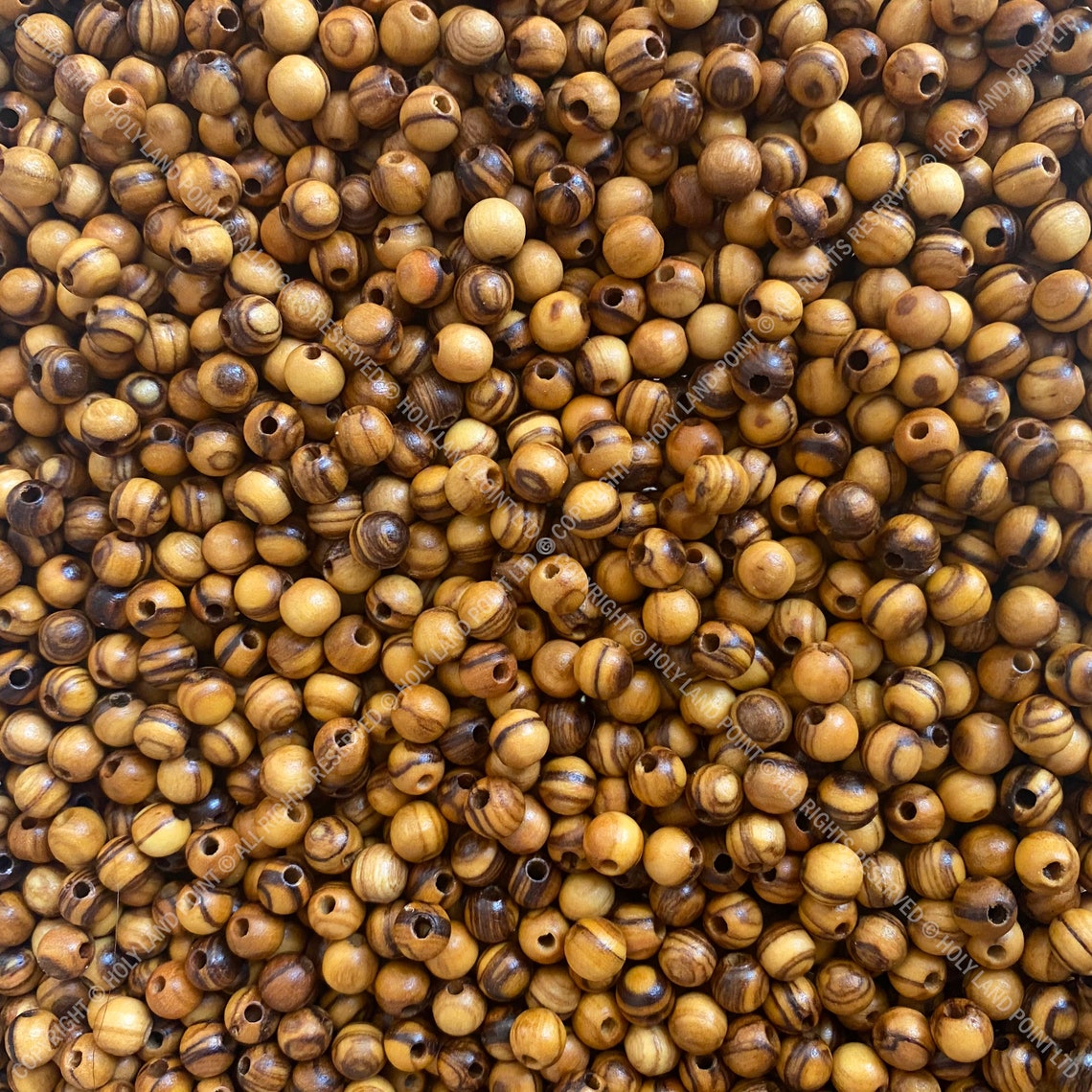 5 mm Olive wood beads Bethlehem olive wood round loose beads | Etsy