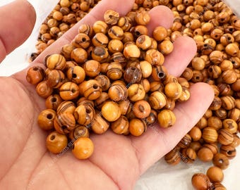 Cuentas de madera de olivo hechas a mano de 8 mm: cuentas de oración de Belén