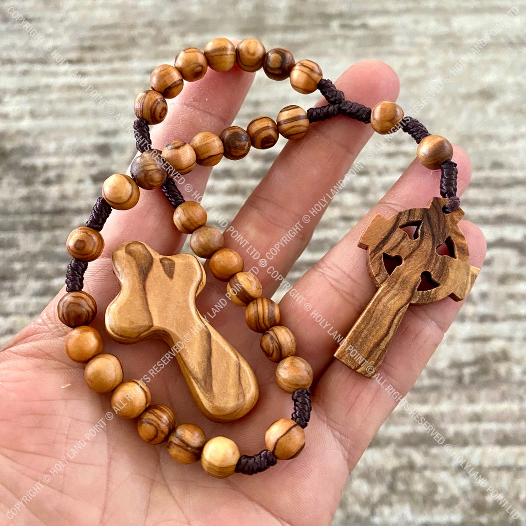Anglican Prayer Beads, Olive Wood Prayer Beads Rosary, Anglican Rosary, Natural Olive Wood
