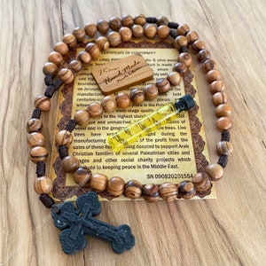 Catholic rosary, Olive wood rosary, Wooden rosary, Prayer beads, Holy Land cross, Prayer beads rosary