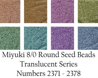 Miyuki 8/0 Round Seed Beads - Translucent Colors 2371-2378