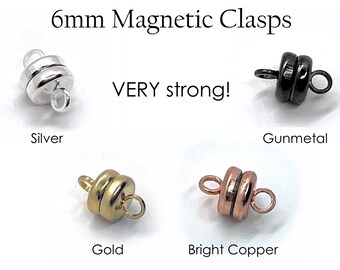 Magnetic Clasps 4-Pack, 6mm STRONG!