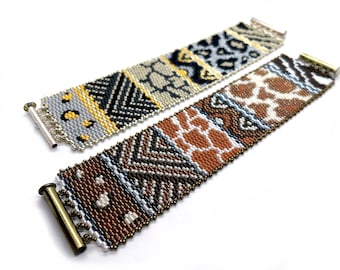 PDF Pattern - African Safari Peyote Bracelet