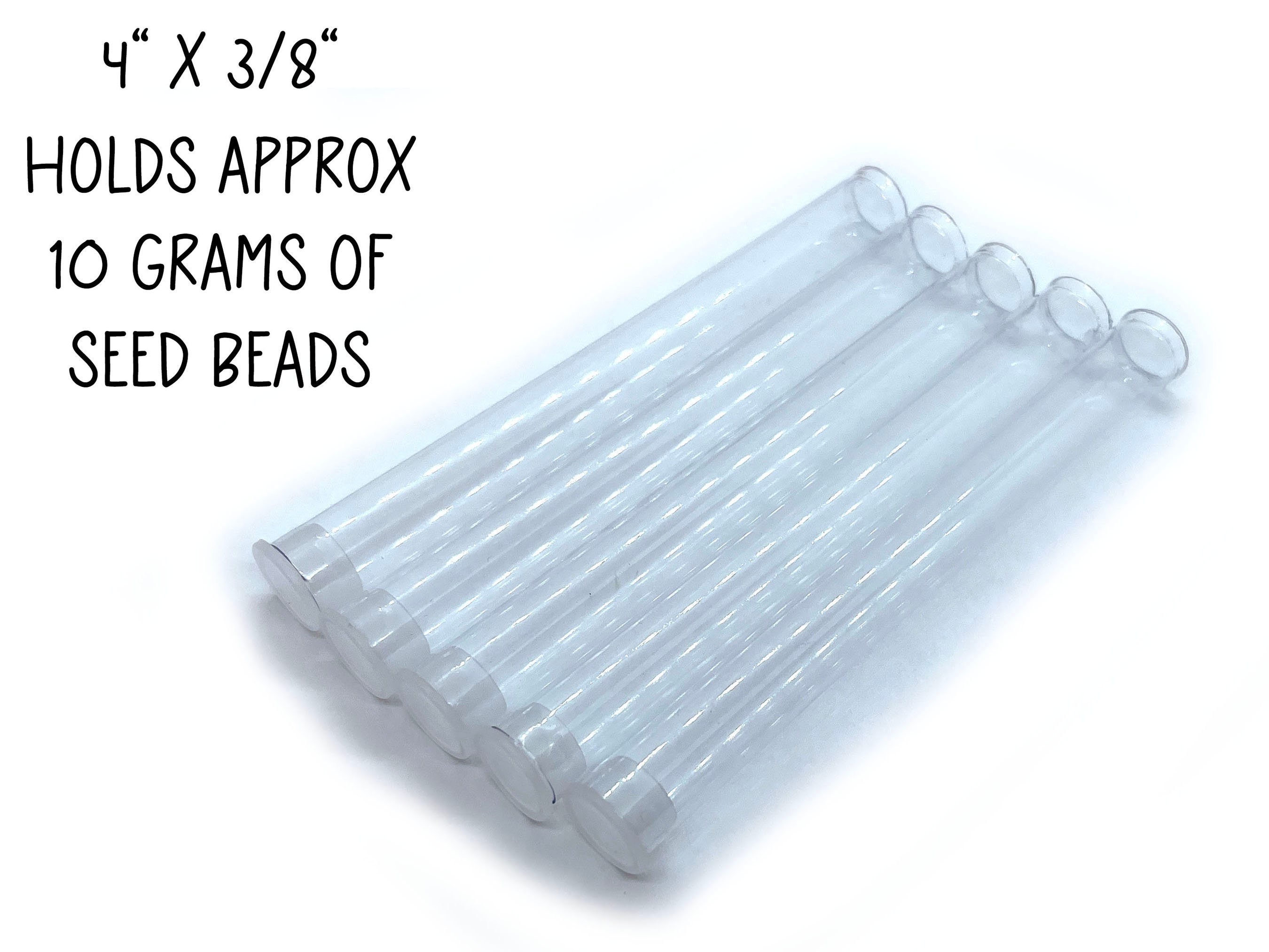 Bead Storage Tubes With Flat Caps 100 Pieces 3/8x4 Etsy