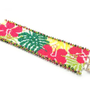 PDF Pattern - Tropical Garden Peyote Bracelet
