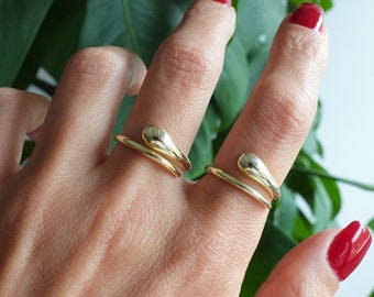 Gold Snake Ring Dainty Serpent Ring 925 Silver Spiral Ring Snake Open Ring Gold Vermeil Statement Ring