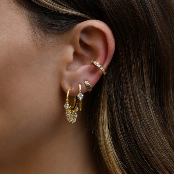 Stone Drop Earring Dangling Earring Cubic Zirconia Gemstone Huggie Earring 925 Solid Silver Dangle Earring 14K Gold Vermeil