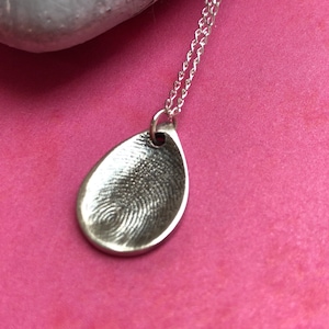 Teardrop fingerprint pendant