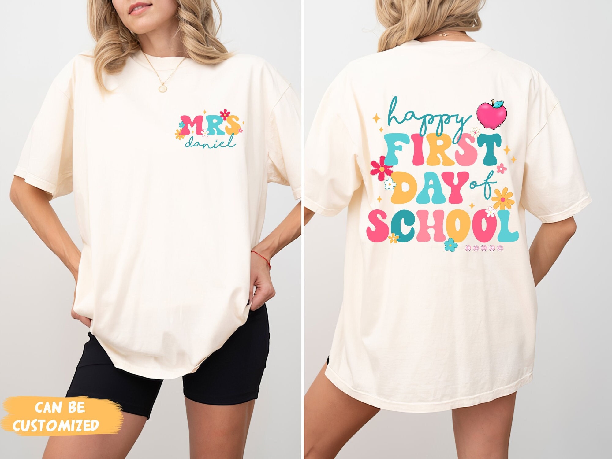 Custom Teacher First Day Shirt, Kindergarten Teacher Happy First Day Of School, Back To School Shirt, Gift For Teacher, Teacher Appreciation